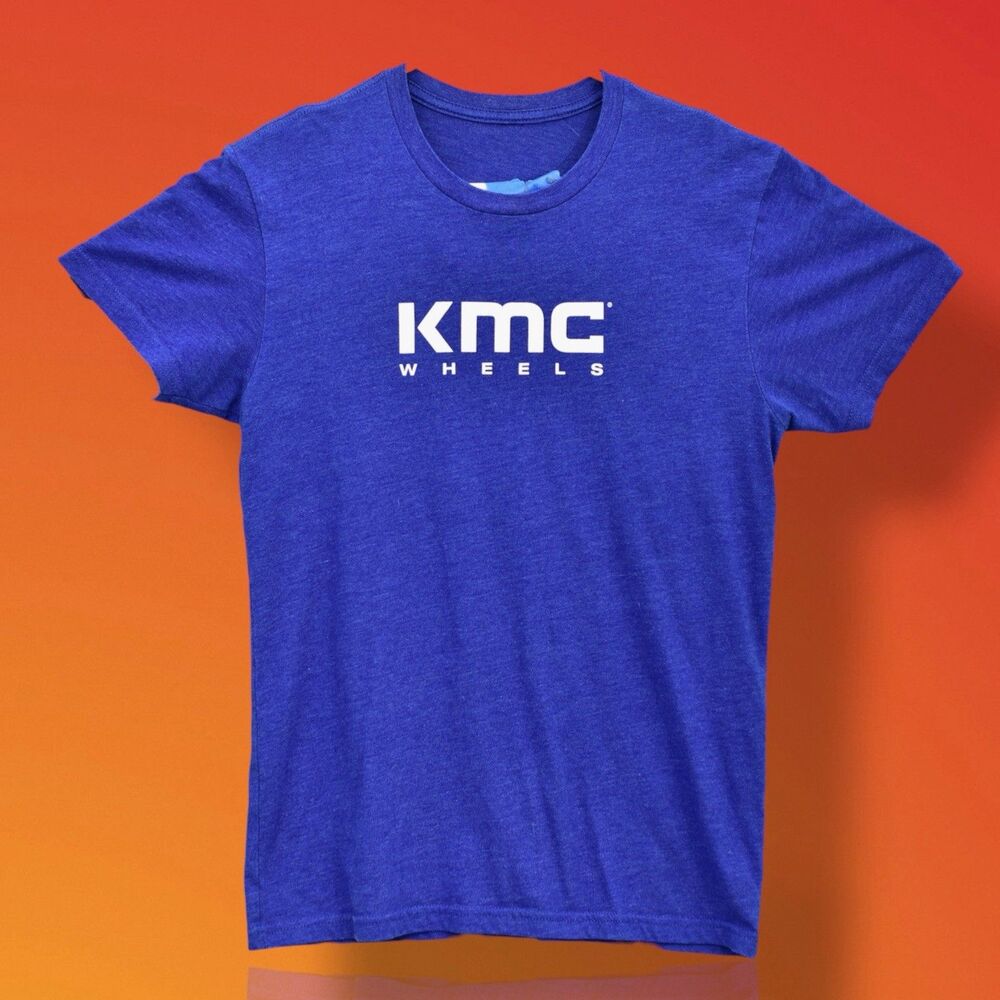 KMC Wheels 2-Sided Blue T Shirt Men's Size S Small